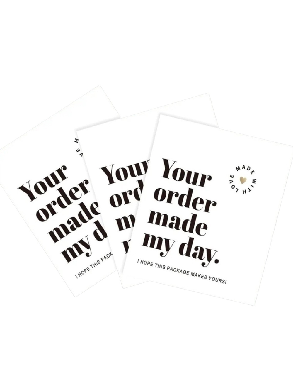 2 Packs 100 Total Small Thank You Cards| Your Order Made My Day. - Picture 2 of 2